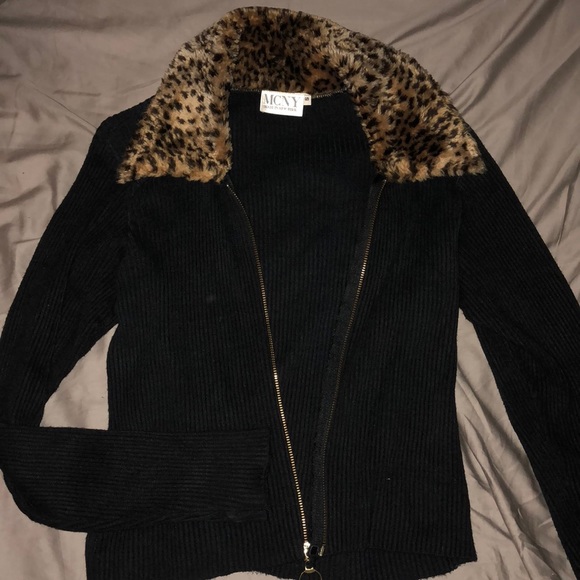 MCNY Jackets & Blazers - Black jacket with fur collar